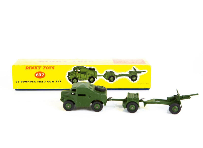 DINKY TOYS '25-POUNDER FIELD GUN UNIT SET' VINTAGE DIECAST MODEL No. 697 BOXED