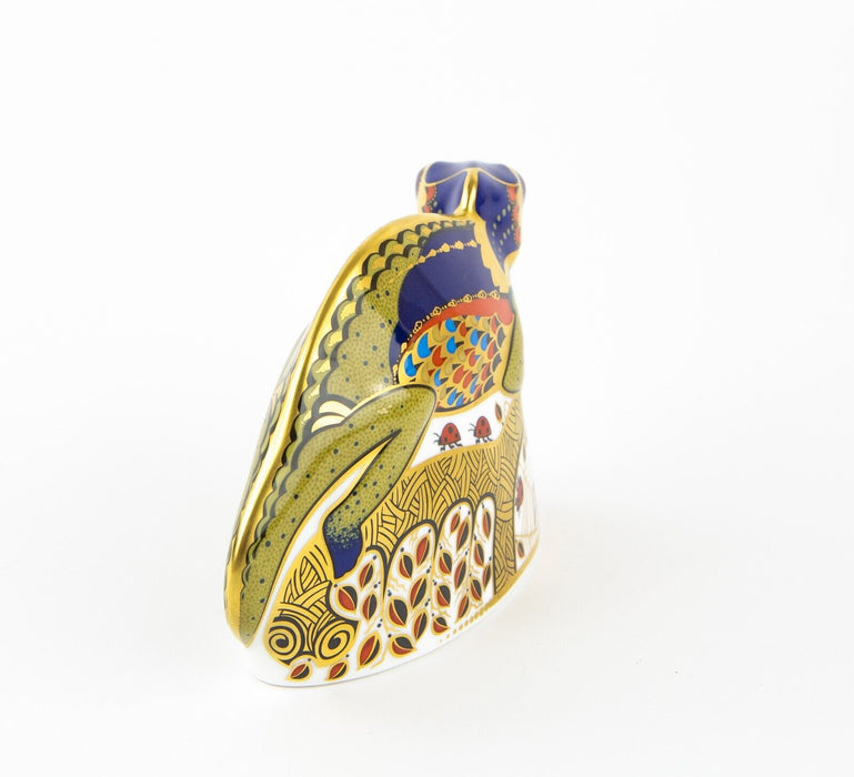 ROYAL CROWN DERBY ’CHAMELEON' PAPERWEIGHT FIGURE MODEL & GOLD STOPPER