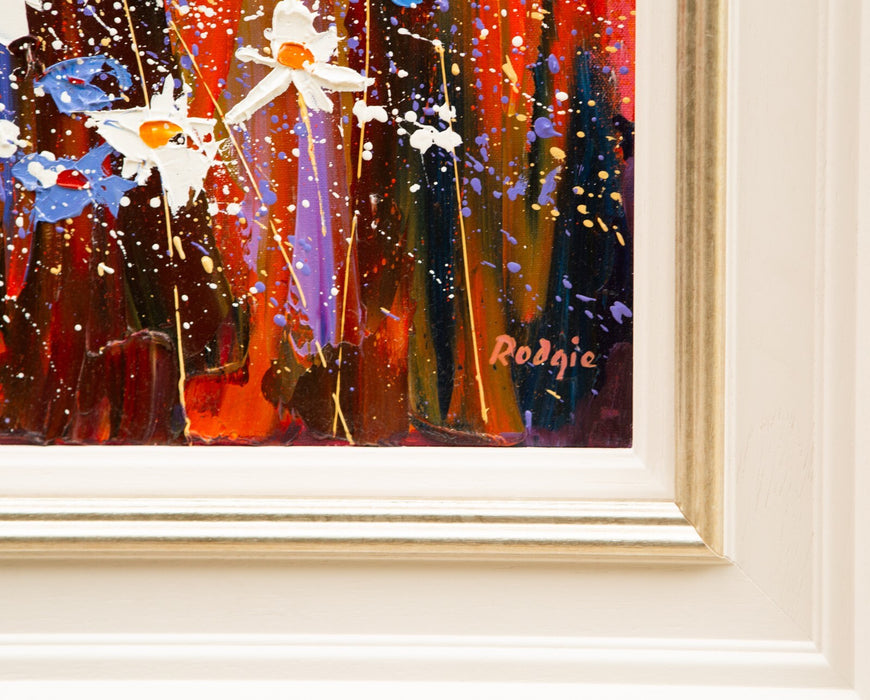 LYNN RODGIE 'WHEAT EARS IN THE WIND' LANDSCAPE, LARGE ORIGINAL PAINTING, SIGNED