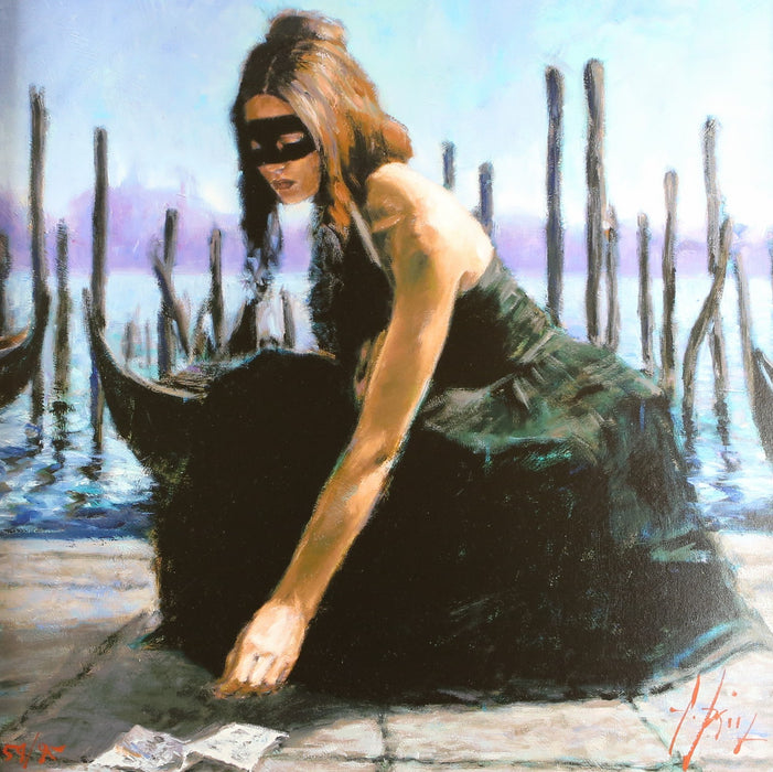 FABIAN PEREZ, 'VENICE', LARGE LIMITED EDITION GICLEE CANVAS PRINT 54/95 & COA