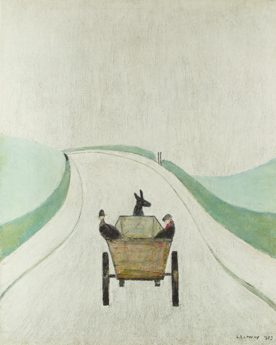 L.S. LAURENCE STEPHEN LOWRY 'THE CART' SIGNED & BLINDSTAMPED LIMITED EDITION PRINT