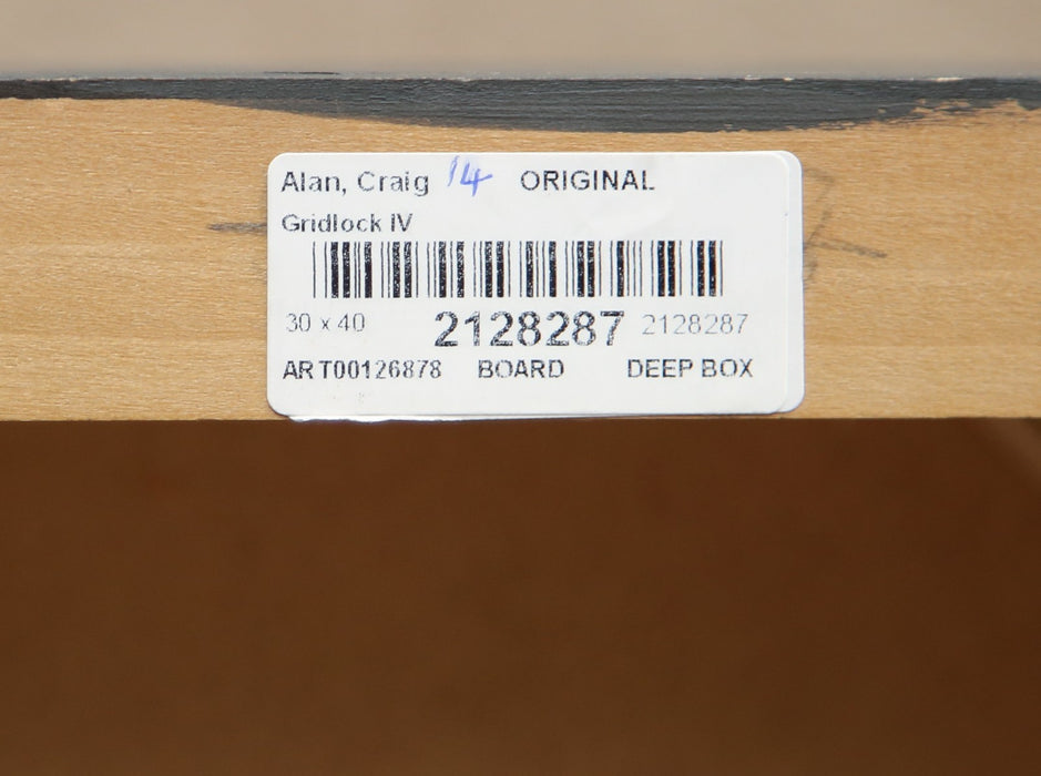 CRAIG ALAN, 'GRIDLOCK IV', LARGE ORIGINAL MIXED MEDIA, SIGNED