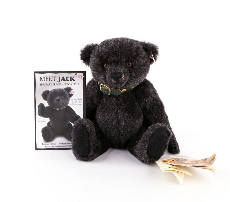 STEIFF 'JACK' 2007 LIMITED EDITION BLACK ALPACA TEDDY BEAR 662546 & TAGS