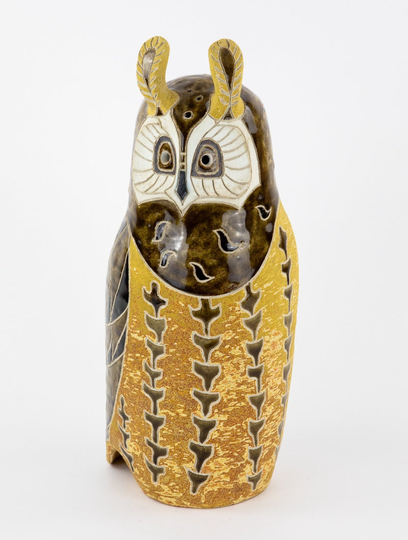 ROSEMARY WREN, OXSHOTT POTTERY - OWL, LARGE STUDIO ART FIGURE MODEL, SIGNED