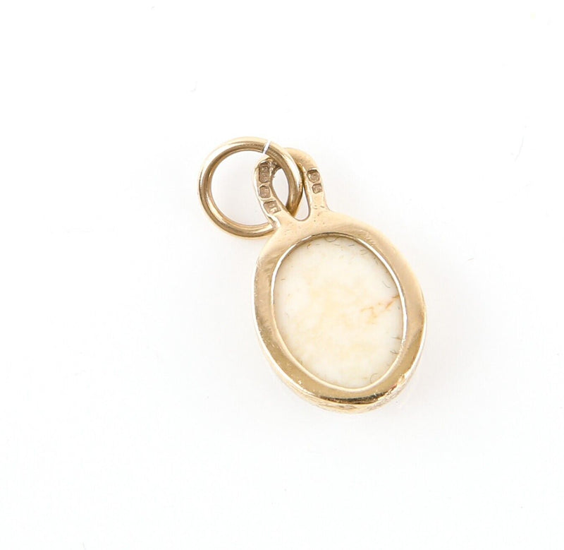 9ct YELLOW GOLD & OPAL PENDANT CHARM, HALLMARKED, 1g