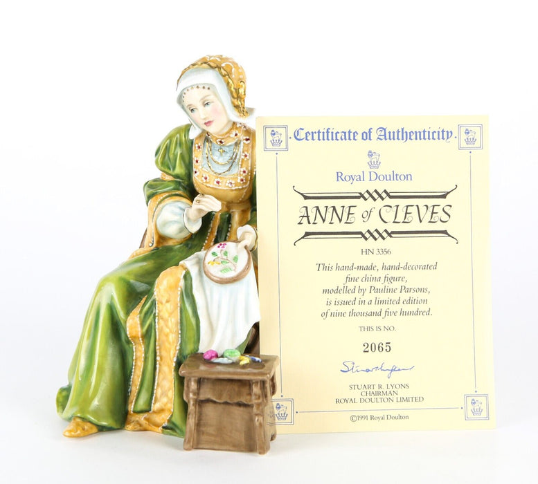 ROYAL DOULTON 'ANNE OF CLEVES' LIMITED EDITION HENRY VIII WIFE FIGURE HN3356 C.O.A.