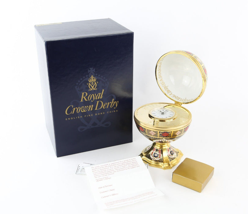 ROYAL CROWN DERBY 'MILLENNIUM GLOBE CLOCK' LIMITED EDITION 754/1000, BOXED