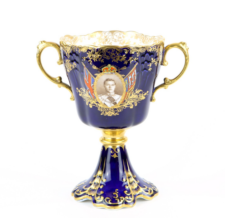 AYNSLEY - KING EDWARD VIII CORONATION ROYAL COMMEMORATIVE GOBLET TROPHY VASE