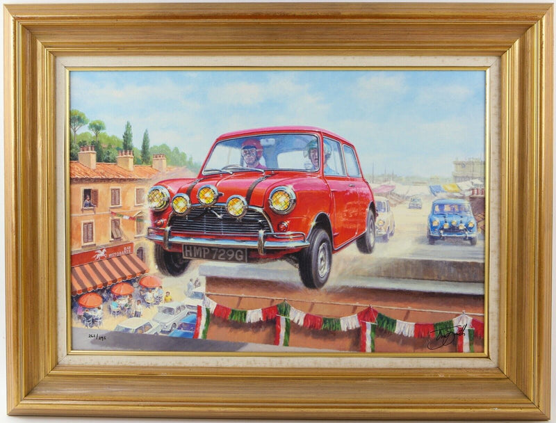 TONY SMITH 'GOING FOR GOLD' ITALIAN JOB CLASSIC MINI COOPERS PRINT 262/295 & COA
