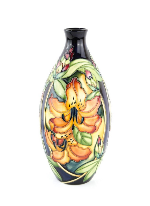 MOORCROFT POTTERY 'AMBLESLADE' 2008 FLORAL FLOWER TRIAL VASE