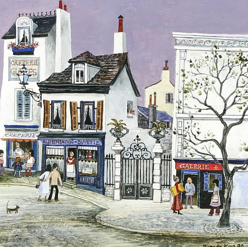 BRENDA KING, 'MONT-CENIS, PARIS', 1980, TOWN SCENE ORIGINAL OIL PAINTING, SIGNED