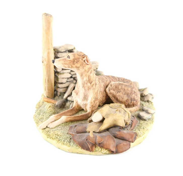 BORDER FINE ARTS 'JAKE THE LURCHER' FIGURE MODEL TABLEAU JH35