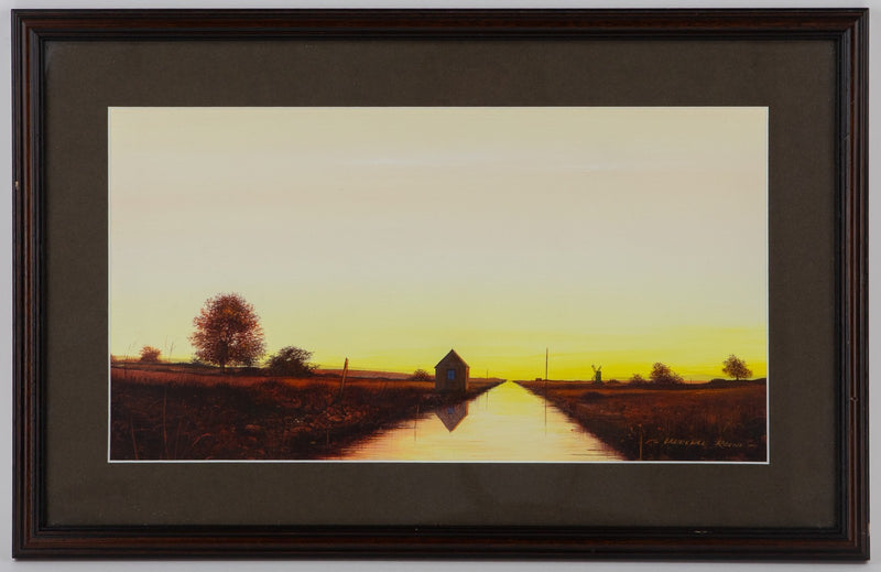 LAURENCE ROCHE, 'EVENING LIGHT', 1988 ABANDONED SCENE, ORIGINAL PAINTING, SIGNED