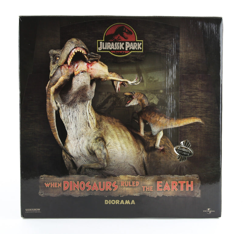 JURASSIC PARK, SIDESHOW COLLECTIBLES 'WHEN DINOSAURS RULE THE EARTH' 8188, BOXED