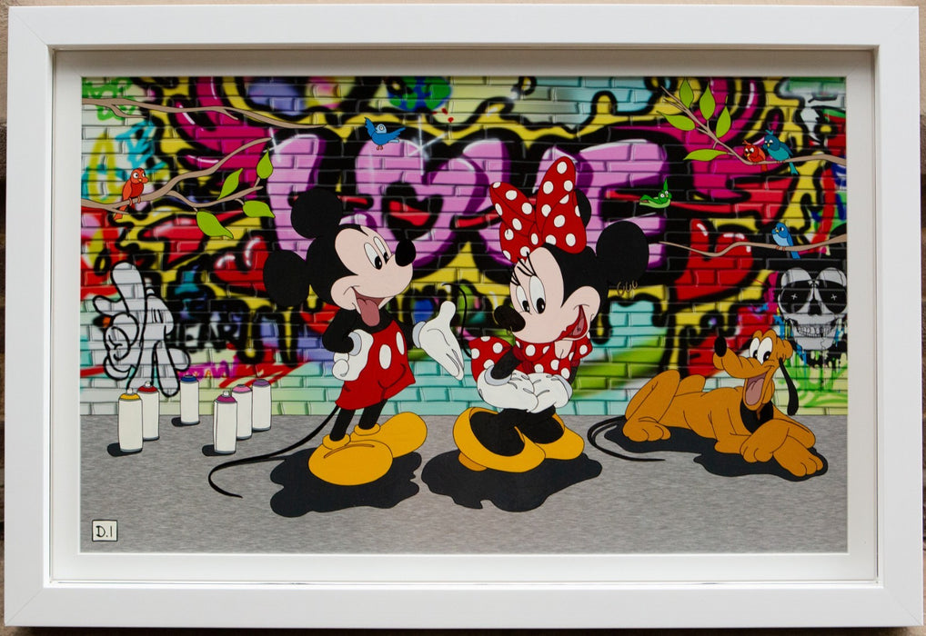 DYLAN IZAAK 'MICKEY & MINNIE LOVE II' DISNEY GRAFFITI ORIGINAL PAINTING, SIGNED