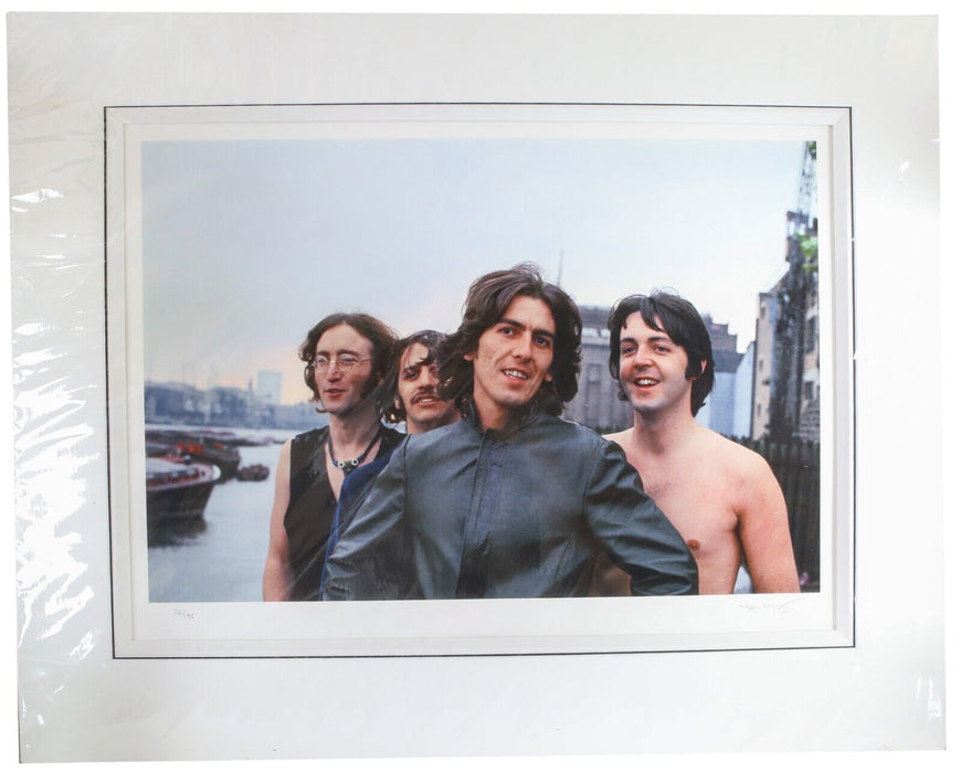 TOM MURRAY, 'SCENE FROM THE THAMES I', LIMITED EDITION BEATLES PRINT 26/195 SIGNED
