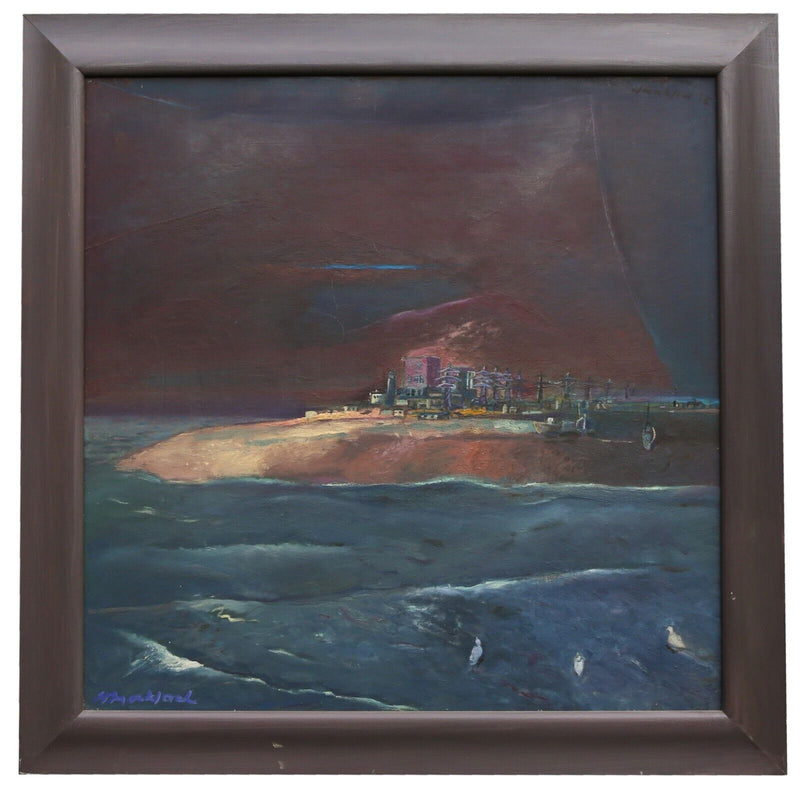 HAROLD MOCKFORD, 'DUNGENESS FROM THE SEA', 1992, LARGE OIL PAINTING, SIGNED