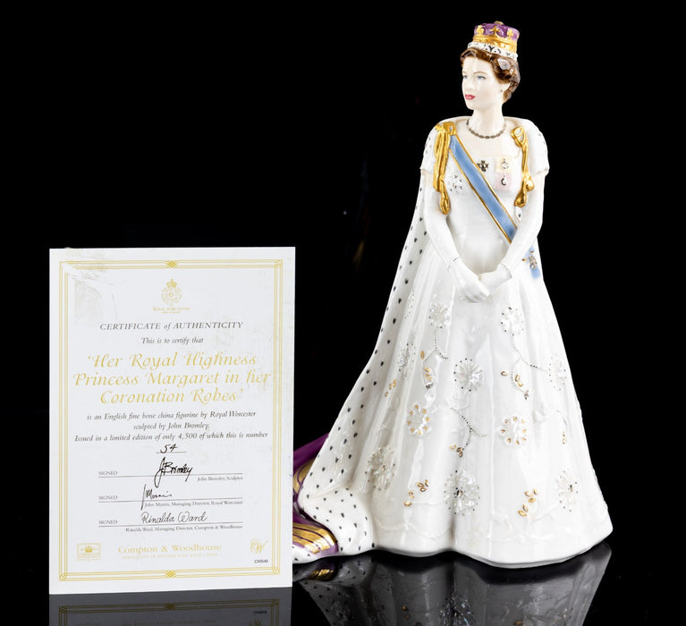 ROYAL WORCESTER PRINCESS MARGARET CORONATION ROBES LIMITED EDITION FIGURE CW648