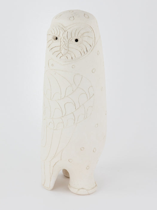 ROSEMARY WREN, OXSHOTT POTTERY - OWL, LARGE UNGLAZED FIGURE MODEL, SIGNED