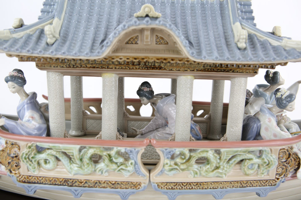 LLADRO 'KITAKAMI CRUISE' 1605 LARGE LIMITED EDITION BOAT FIGURE 236/500 & COA