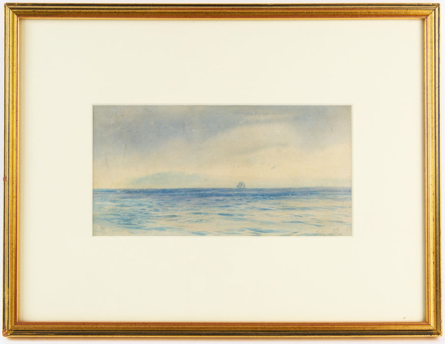 WILLIAM LIONEL WYLLIE 'CAT'S PAWS BECALMED, NEVADA' ORIGINAL WATERCOLOUR, SIGNED