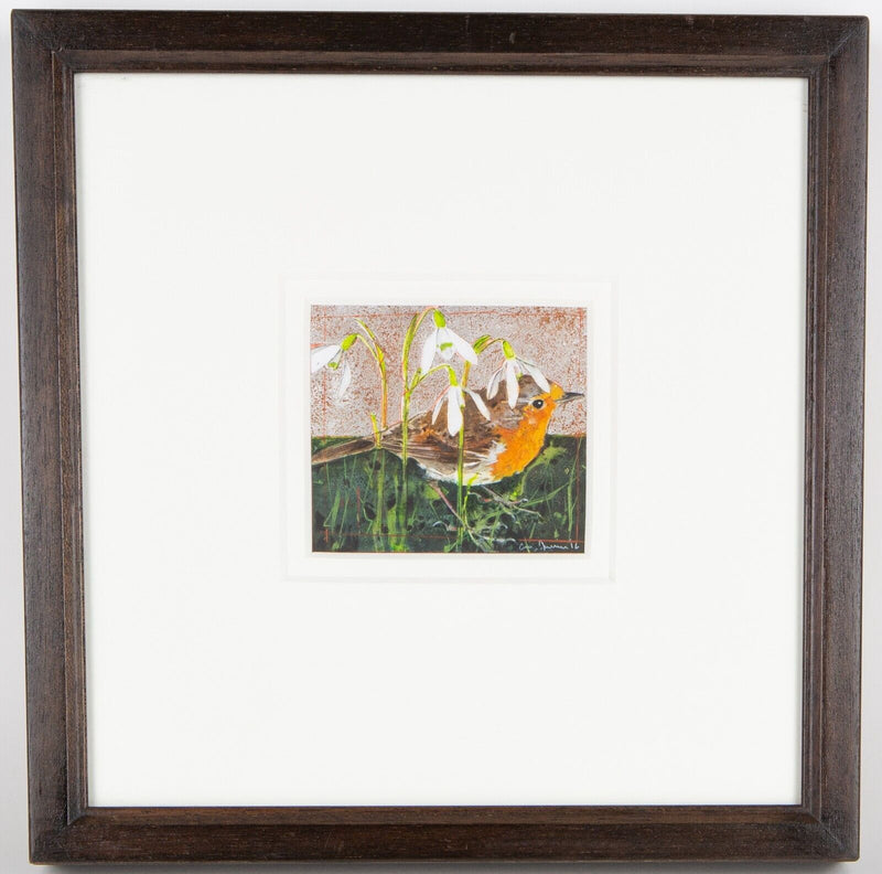 GARY ANDERSON RSW 'ROBIN & SNOWDROP' BIRD STUDY, ORIGINAL WATERCOLOUR, SIGNED