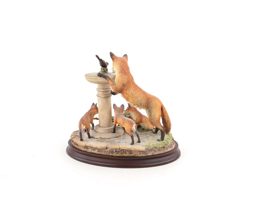 BORDER FINE ARTS 'SCENTING FUN' FOXES FIGURE MODEL TABLEAU B1261 BOXED & COA