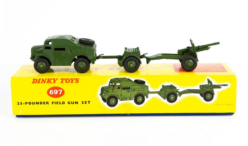 DINKY TOYS '25-POUNDER FIELD GUN UNIT SET' VINTAGE DIECAST MODEL No. 697 BOXED
