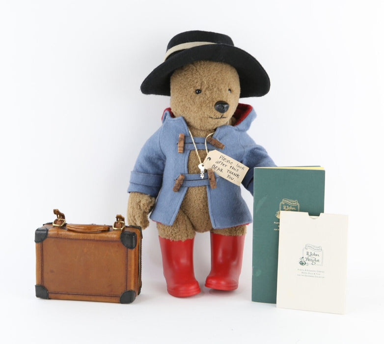 R JOHN WRIGHT - 'PADDINGTON BEAR' LIMITED EDITION 694/2500 TEDDY, BOXED & COA