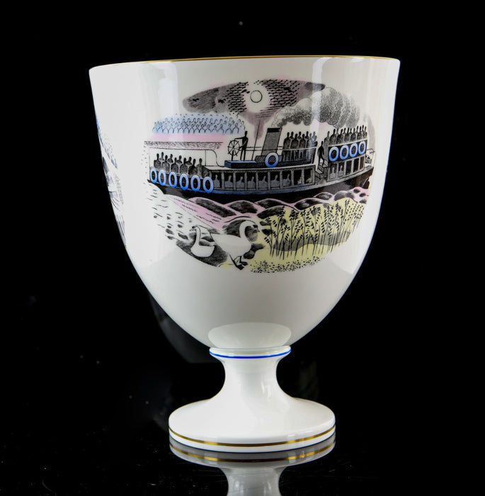 ERIC RAVILIOUS, WEDGWOOD 'BOAT RACE' LARGE GOBLET VASE 30/250, BOXED & COA