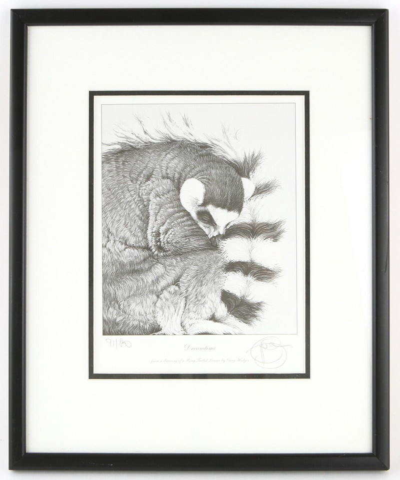 GARY HODGES 'DREAMTIME, RING TAILED LEMUR' LIMITED EDITION PRINT 91/850, SIGNED
