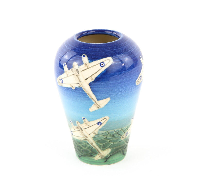 SALLY TUFFIN FOR DENNIS CHINAWORKS - RAF BOMBER HORNET AEROPLANE OVOID VASE