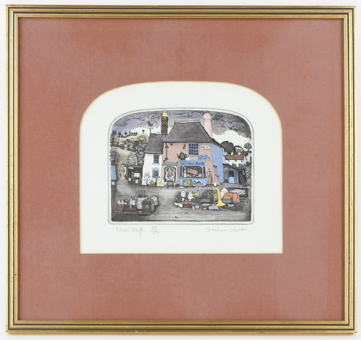 GRAHAM CLARKE, 'NICE STUFF', LIMITED EDITION COLOUR ETCHING PRINT 69/300, SIGNED
