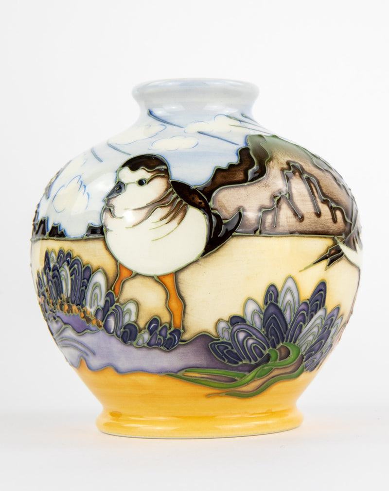 MOORCROFT POTTERY 'BEACHCOMBERS' VICKY LOVATT OVOID VASE 22/50, BOXED