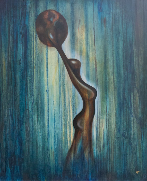 JENNINE PARKER, 'EXUBERANCE', FIGURAL STUDY, LARGE ORIGINAL OIL PAINTING, SIGNED