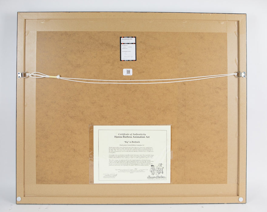 WARNER BROS 'BIG IN BEDROCK' HANNA & BARBERA SIGNED FLINTSTONES CEL ART 311/500