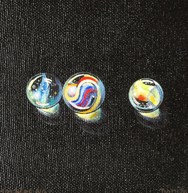DANI HUMBERSTONE, 'MARBLES No.2', ORIGINAL STILL LIFE OIL PAINTING, SIGNED