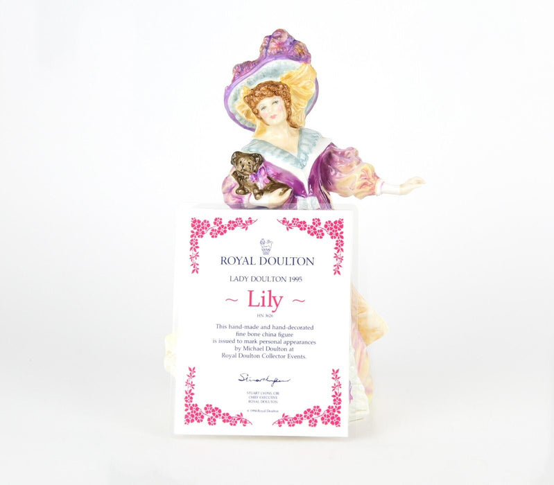 ROYAL DOULTON 'LILY' LIMITED EDITION LADY 1995 FIGURE MODEL HN3626, SIGNED & C.O.A.