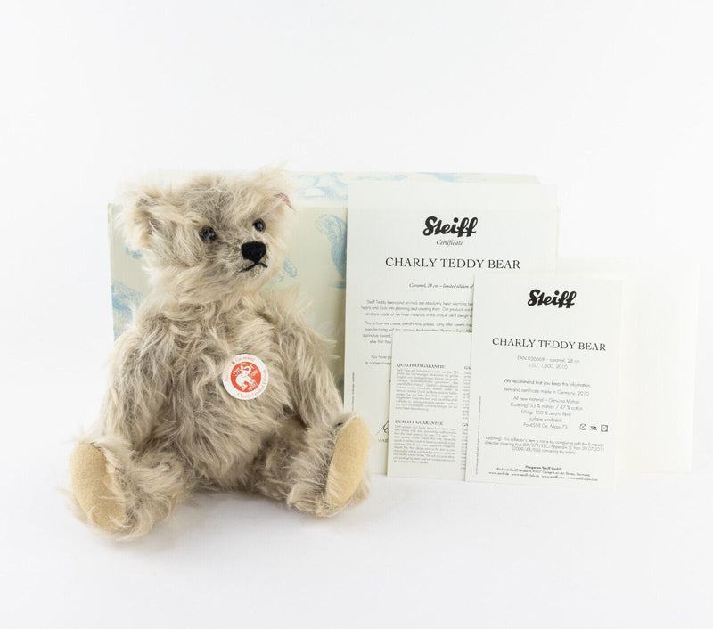 STEIFF 'CHARLY' LIMITED EDITION CARAMEL TEDDY BEAR 036668, 665/1500, BOXED & COA