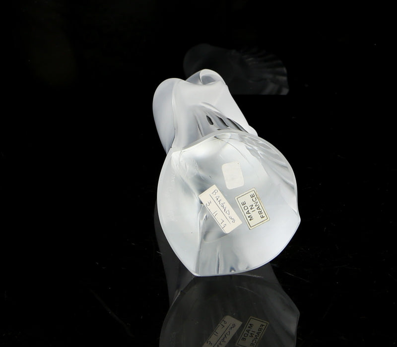 LALIQUE, FRANCE - 'VIRGIN MARY' MADONNA PRAYING LEAD CRYSTAL GLASS FIGURE SIGNED