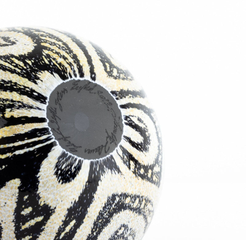 TIMOTHY HARRIS FOR ISLE OF WIGHT 'JAZZY MONOCHROME' 2012 GLASS GLOBE VASE SIGNED