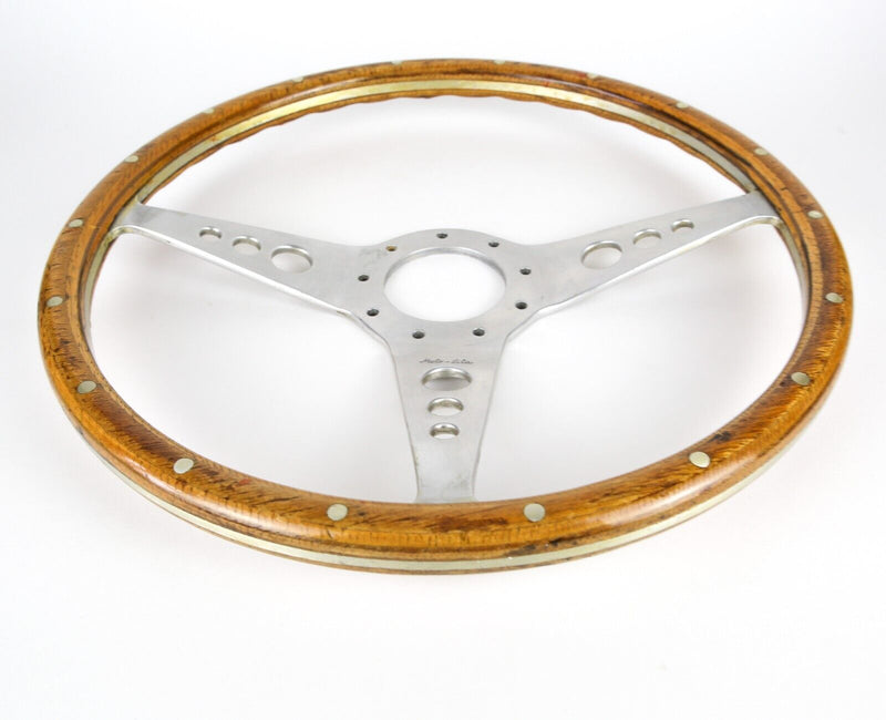 MOTO-LITA - VINTAGE WOOD RIM T-SPOKE CLASSIC CAR STEERING WHEEL 14"