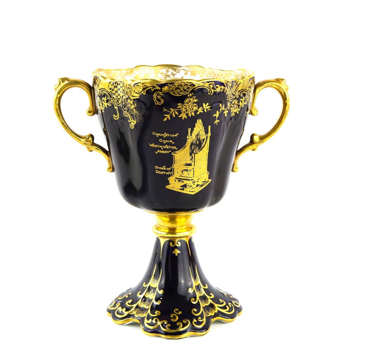 AYNSLEY KING EDWARD VIII CORONATION LARGE ROYAL COMMEMORATIVE GOBLET TROPHY VASE