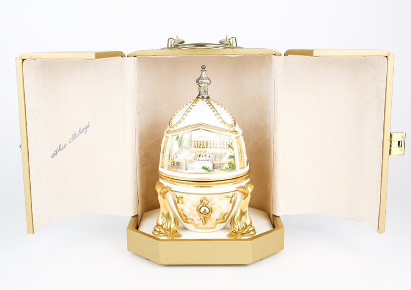 2x THEO FABERGE 'PETERHOF EGG' ST PETERSBURG COLLECTION LIMITED EDITION 155 & 206