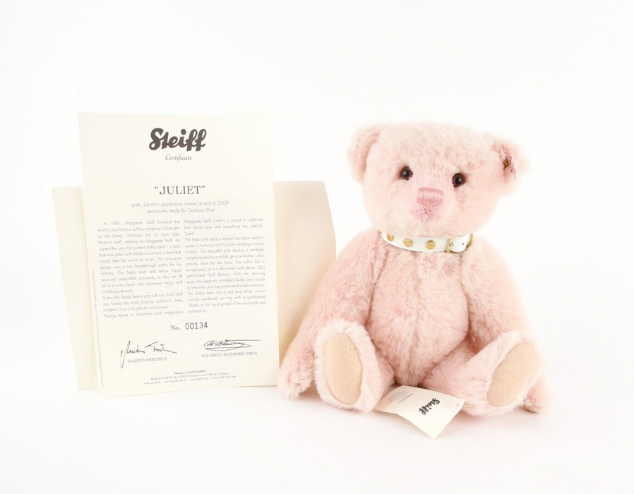 STEIFF 'JULIET' 2009 DANBURY MINT LIMITED EDITION PINK TEDDY BEAR 663031 & COA