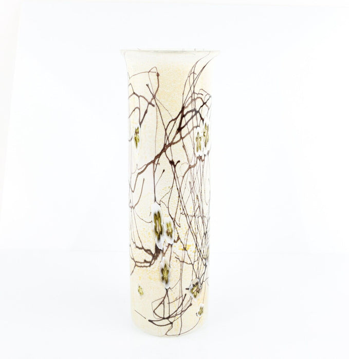 TIMOTHY HARRIS, ISLE OF WIGHT 'DAISIES' GARDEN COLLECTION GLASS SLENDER VASE