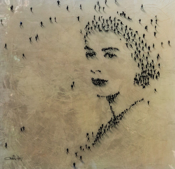 CRAIG ALAN, 'QUEEN ELIZABETH II', ERII, LARGE ORIGINAL MIXED MEDIA, SIGNED