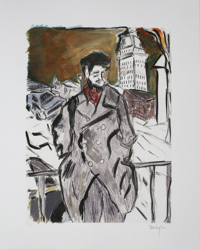 BOB DYLAN 'MAN ON A BRIDGE' LIMITED EDITION DRAWN BLANK SERIES PRINT 2008 SIGNED
