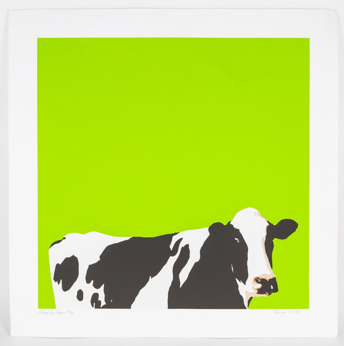 JAYSON LILLEY, 'MOOCOW GREEN', LIMITED EDITION COW SCREEN PRINT 54/99, SIGNED