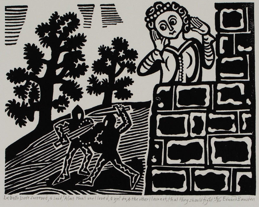 EDWARD BAWDEN 'LA BELLE ISODE SWOONED & SAID' LIMITED EDITION PRINT 5/50, SIGNED